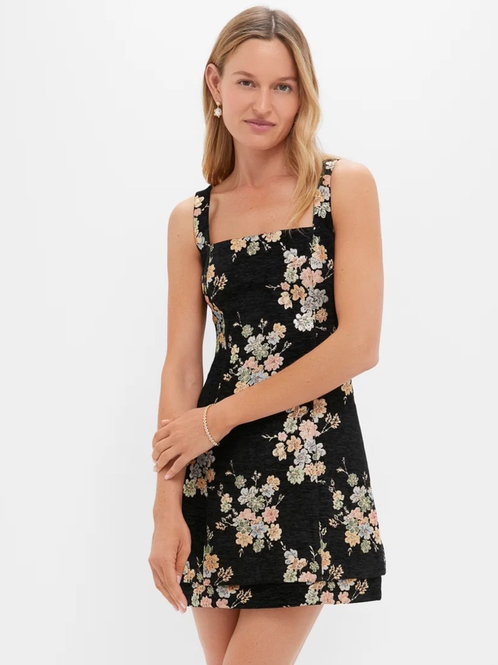 Tuckernuck Black Floral Velvet Rhiannon Dress